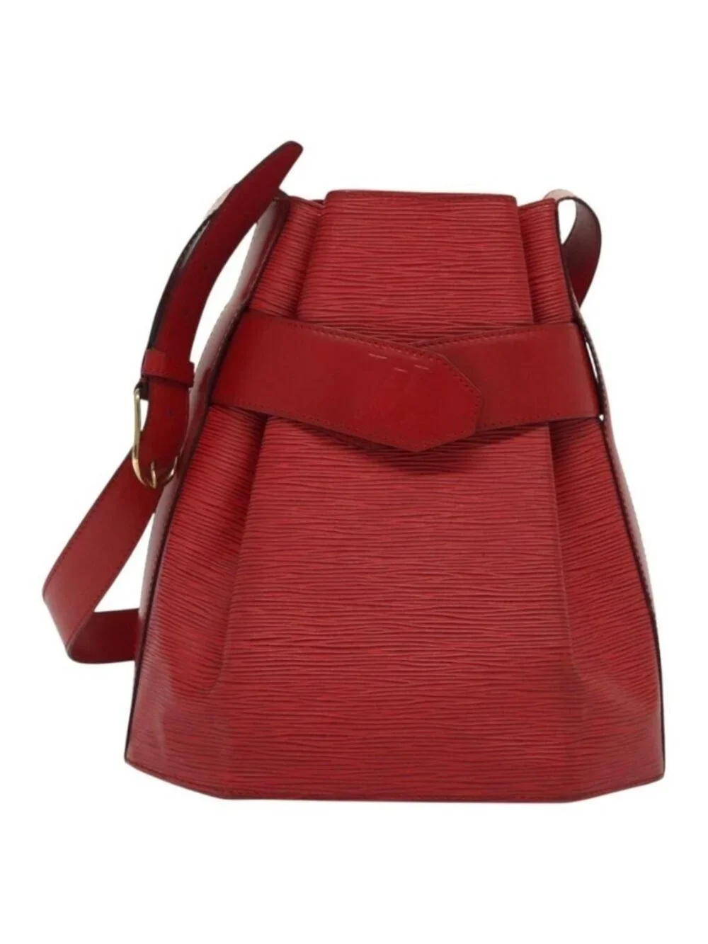 Authentic LOUIS VUITTON Epi Sac Depaule PM Shoulder Bag Red M80207 LV